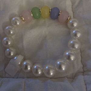 Pearl and Pastel Acrylic Bead Stretchy Bracelet